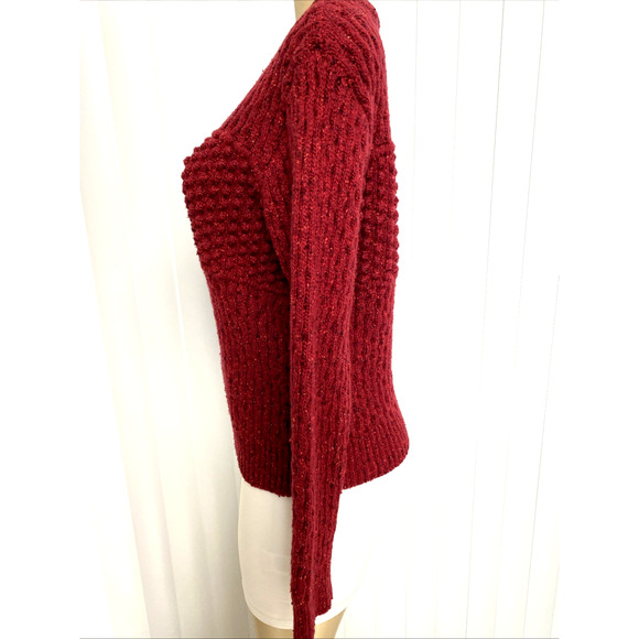 Trovata Birds of Paradis Sweater Pullover Red Crew Neck Lambswool Long S… - Picture 4 of 9